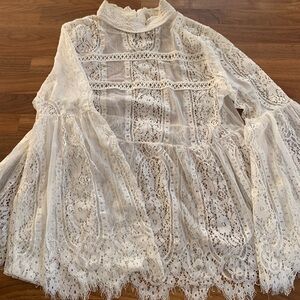 Altar'd State Lace Ivory Blouse